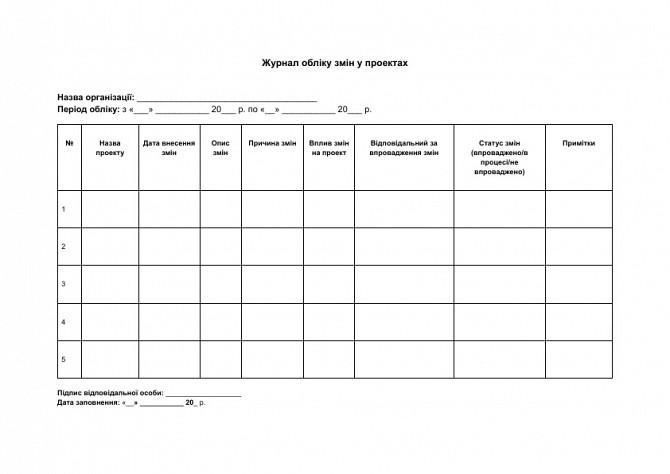 Журнал обліку змін у проектах зображення 1
